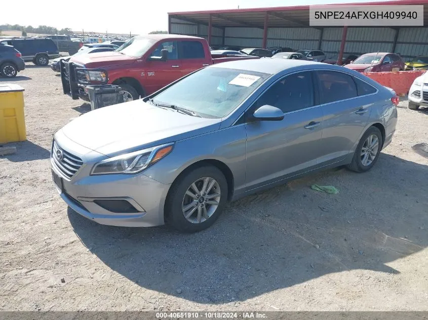 2016 Hyundai Sonata VIN: 5NPE24AFXGH409940 Lot: 40651910