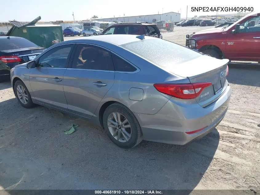 5NPE24AFXGH409940 2016 Hyundai Sonata