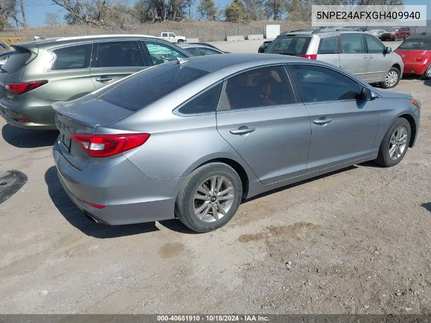 5NPE24AFXGH409940 2016 Hyundai Sonata