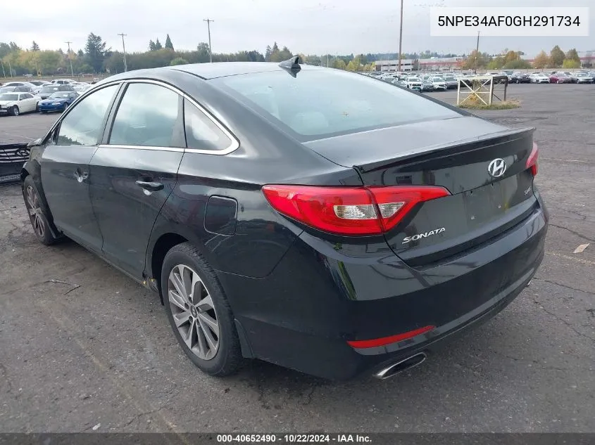 2016 Hyundai Sonata Sport VIN: 5NPE34AF0GH291734 Lot: 40652490