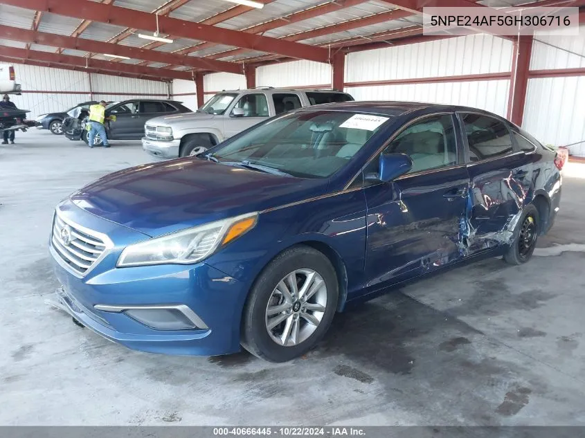 2016 Hyundai Sonata Se VIN: 5NPE24AF5GH306716 Lot: 40666445