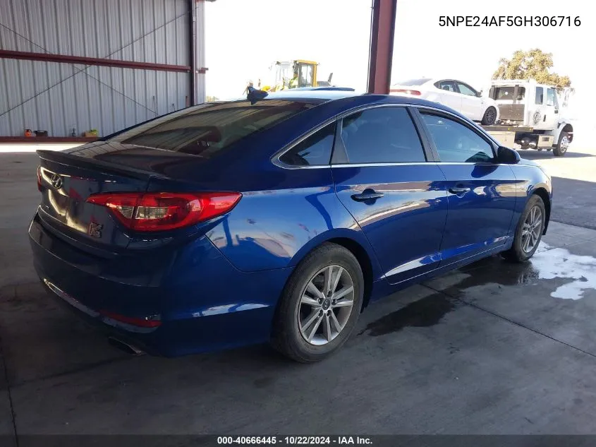 5NPE24AF5GH306716 2016 Hyundai Sonata Se