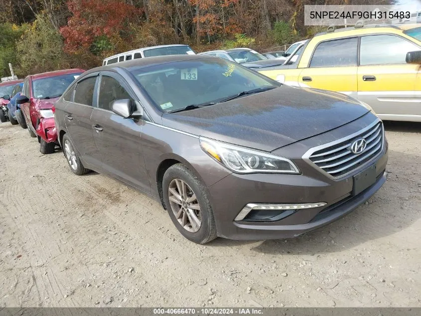 2016 Hyundai Sonata Se VIN: 5NPE24AF9GH315483 Lot: 40666470