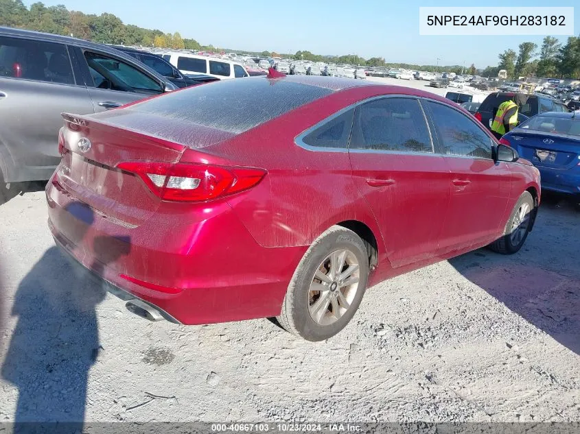 2016 Hyundai Sonata Se VIN: 5NPE24AF9GH283182 Lot: 40667103