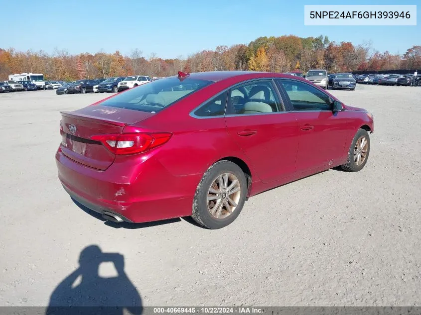 5NPE24AF6GH393946 2016 Hyundai Sonata