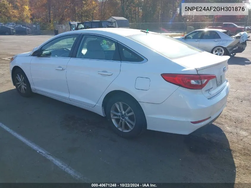 2016 Hyundai Sonata Se VIN: 5NPE24AF2GH301876 Lot: 40671248