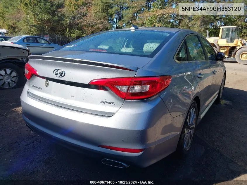 2016 Hyundai Sonata Sport VIN: 5NPE34AF9GH383120 Lot: 40671405