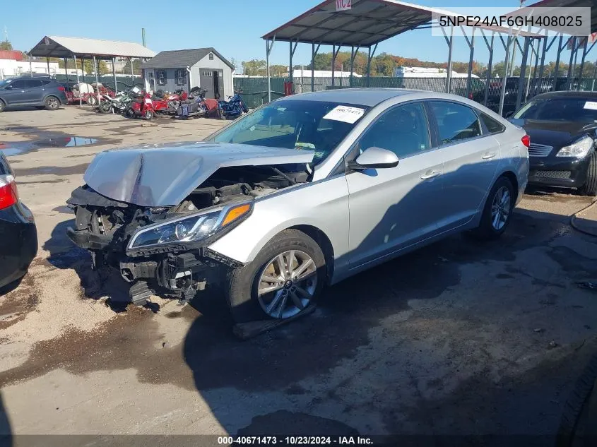 2016 Hyundai Sonata Se VIN: 5NPE24AF6GH408025 Lot: 40671473