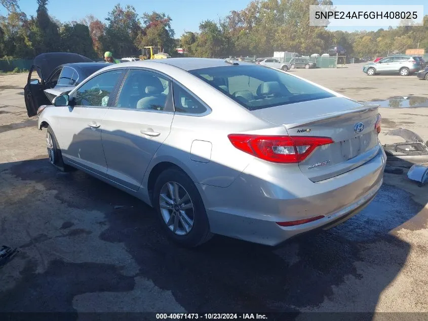 2016 Hyundai Sonata Se VIN: 5NPE24AF6GH408025 Lot: 40671473