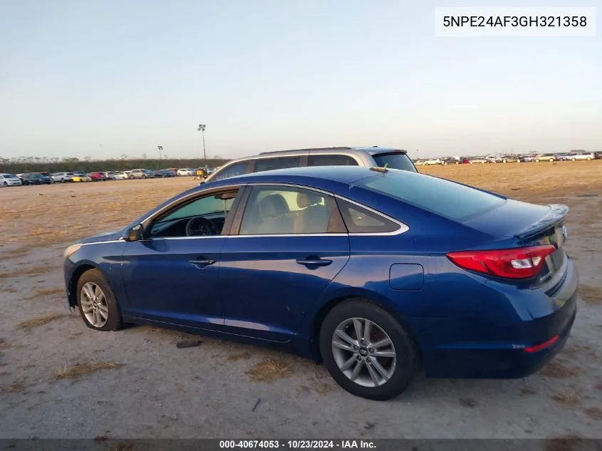 5NPE24AF3GH321358 2016 Hyundai Sonata Se