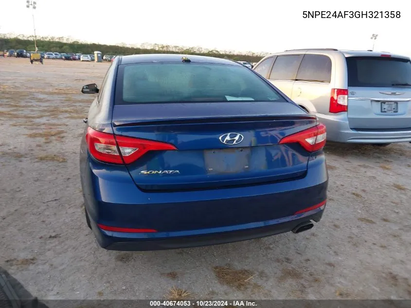 2016 Hyundai Sonata Se VIN: 5NPE24AF3GH321358 Lot: 40674053