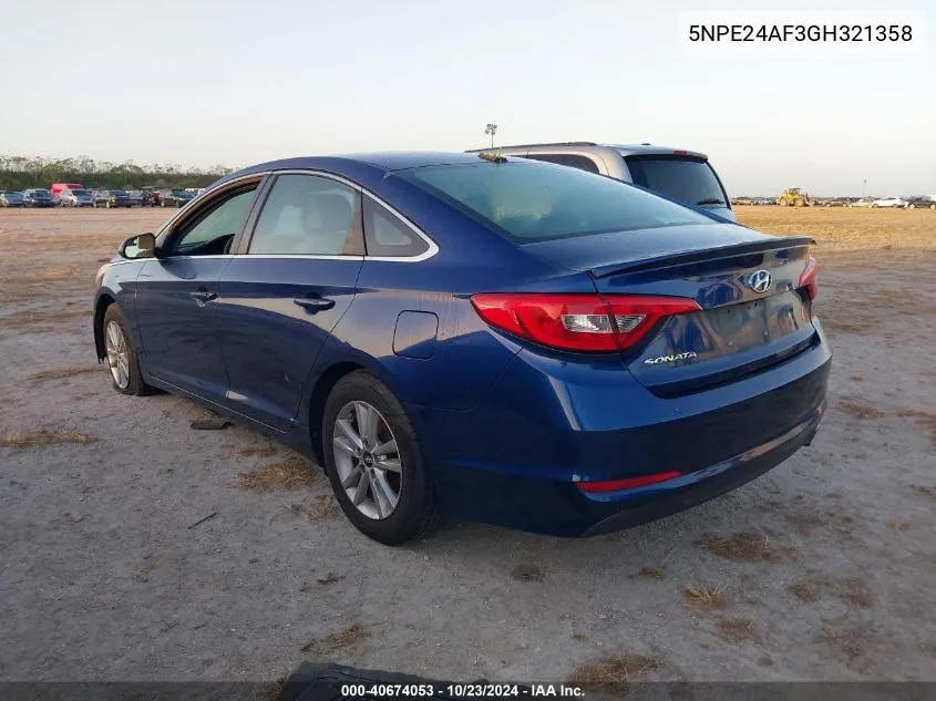 5NPE24AF3GH321358 2016 Hyundai Sonata Se