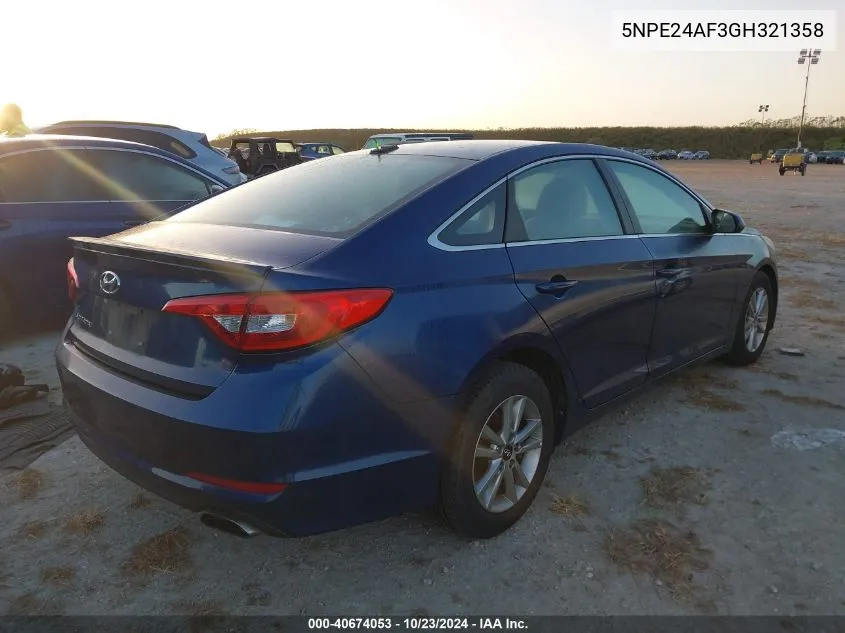 5NPE24AF3GH321358 2016 Hyundai Sonata Se