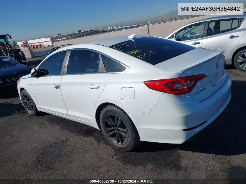 5NPE24AF3GH364842 2016 Hyundai Sonata Se