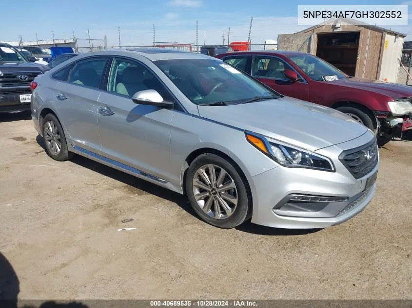 2016 Hyundai Sonata Limited VIN: 5NPE34AF7GH302552 Lot: 40689535