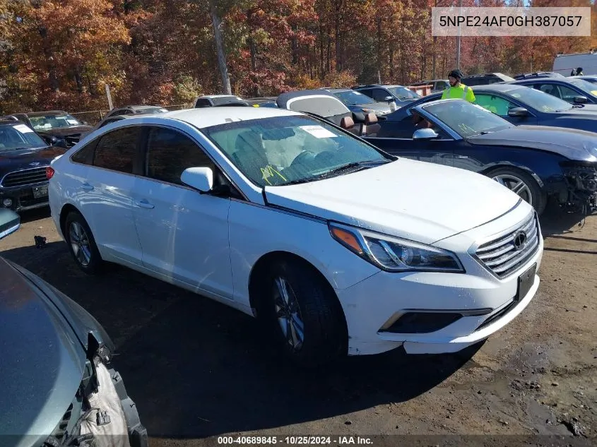 2016 Hyundai Sonata Se VIN: 5NPE24AF0GH387057 Lot: 40689845