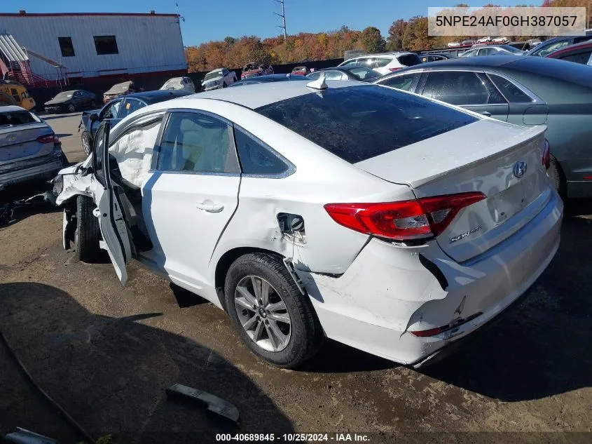 2016 Hyundai Sonata Se VIN: 5NPE24AF0GH387057 Lot: 40689845