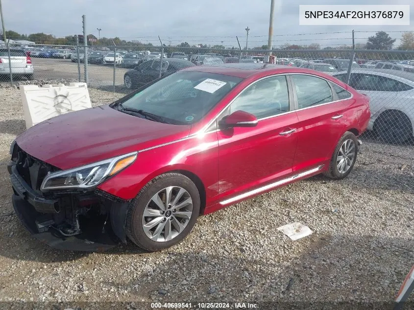 2016 Hyundai Sonata Sport VIN: 5NPE34AF2GH376879 Lot: 40699541