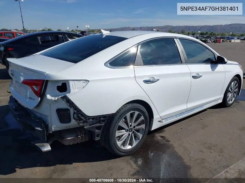 5NPE34AF7GH381401 2016 Hyundai Sonata Sport