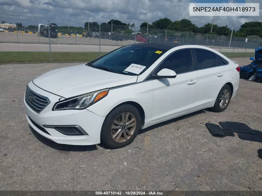 2016 Hyundai Sonata VIN: 5NPE24AF4GH418973 Lot: 40710142