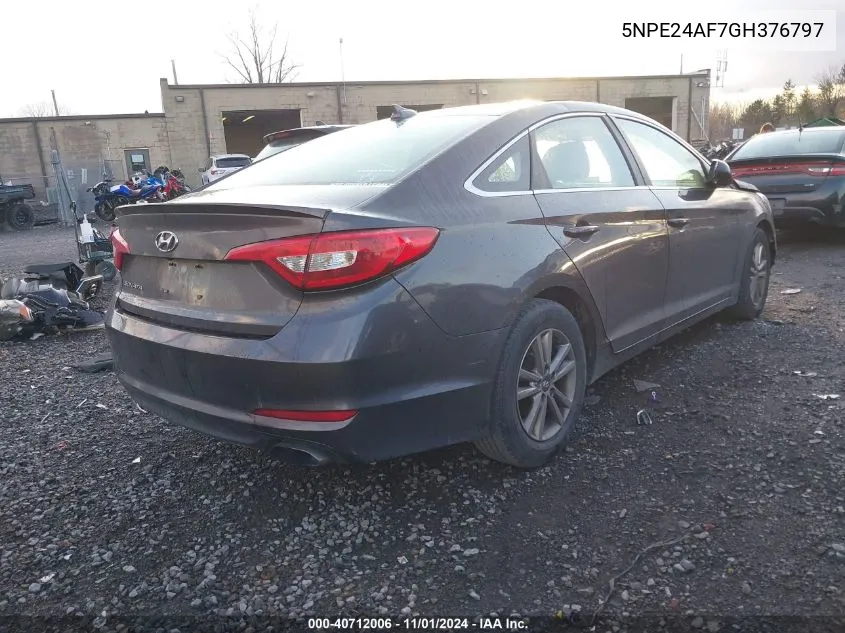 2016 Hyundai Sonata Se VIN: 5NPE24AF7GH376797 Lot: 40712006