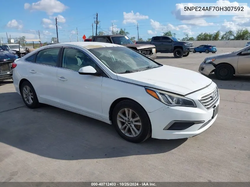 2016 Hyundai Sonata Se VIN: 5NPE24AF7GH307592 Lot: 40712403