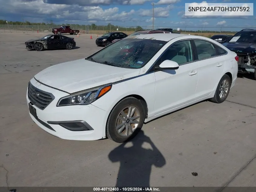 2016 Hyundai Sonata Se VIN: 5NPE24AF7GH307592 Lot: 40712403