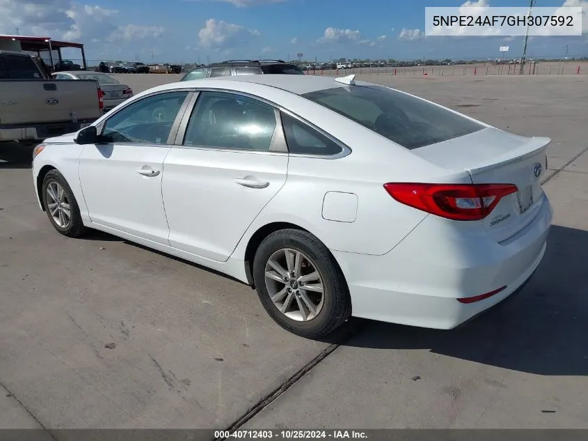 2016 Hyundai Sonata Se VIN: 5NPE24AF7GH307592 Lot: 40712403