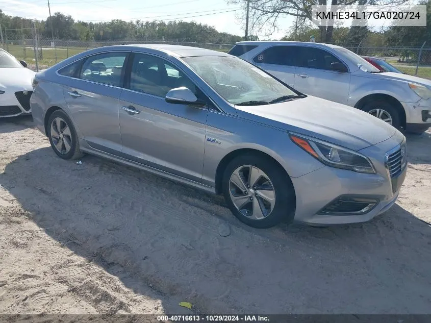 2016 Hyundai Sonata Hybrid Limited VIN: KMHE34L17GA020724 Lot: 40716613