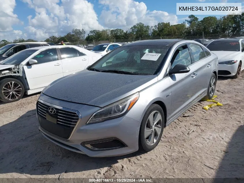 2016 Hyundai Sonata Hybrid Limited VIN: KMHE34L17GA020724 Lot: 40716613