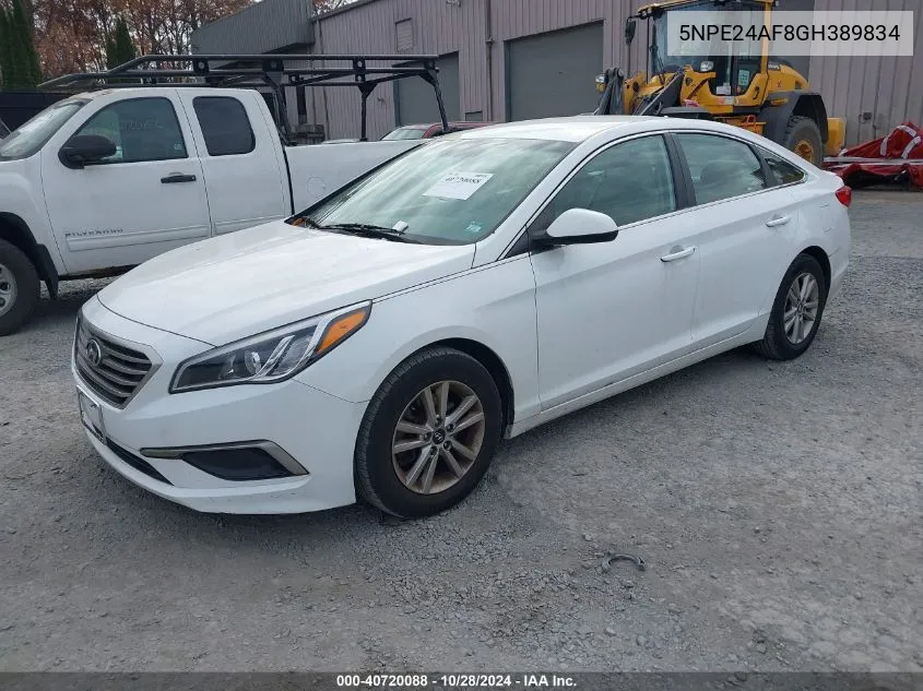 2016 Hyundai Sonata Se VIN: 5NPE24AF8GH389834 Lot: 40720088