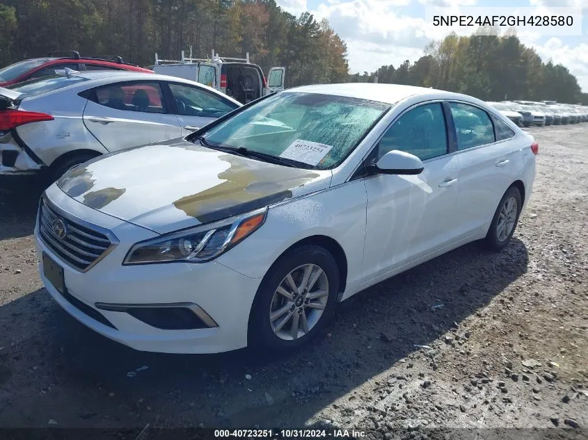 2016 Hyundai Sonata Se VIN: 5NPE24AF2GH428580 Lot: 40723251