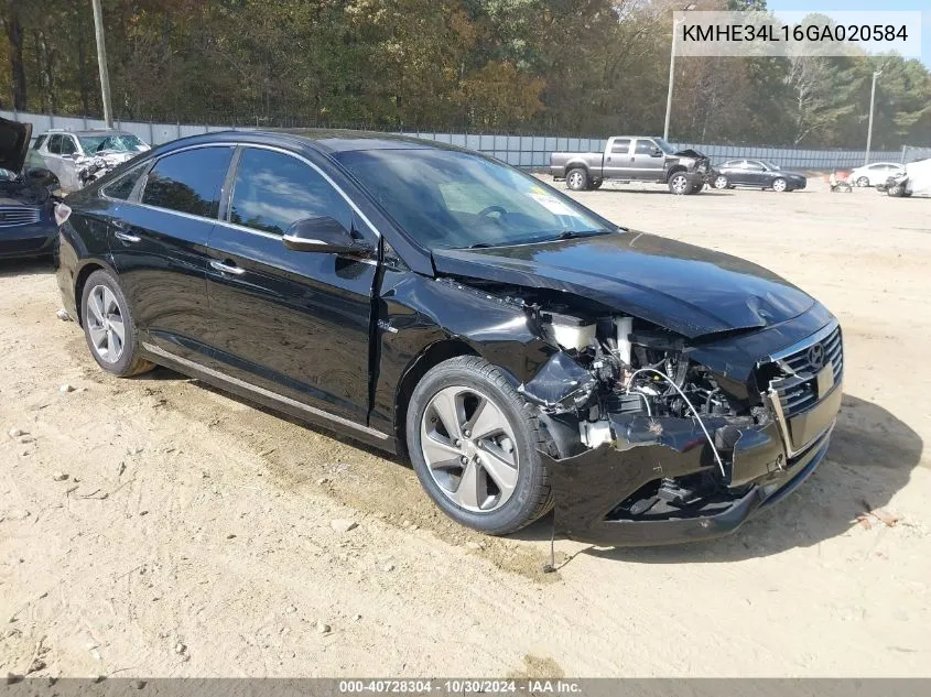 2016 Hyundai Sonata Hybrid Limited VIN: KMHE34L16GA020584 Lot: 40728304