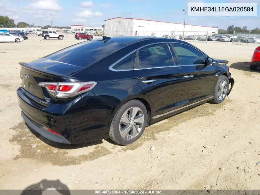 KMHE34L16GA020584 2016 Hyundai Sonata Hybrid Limited