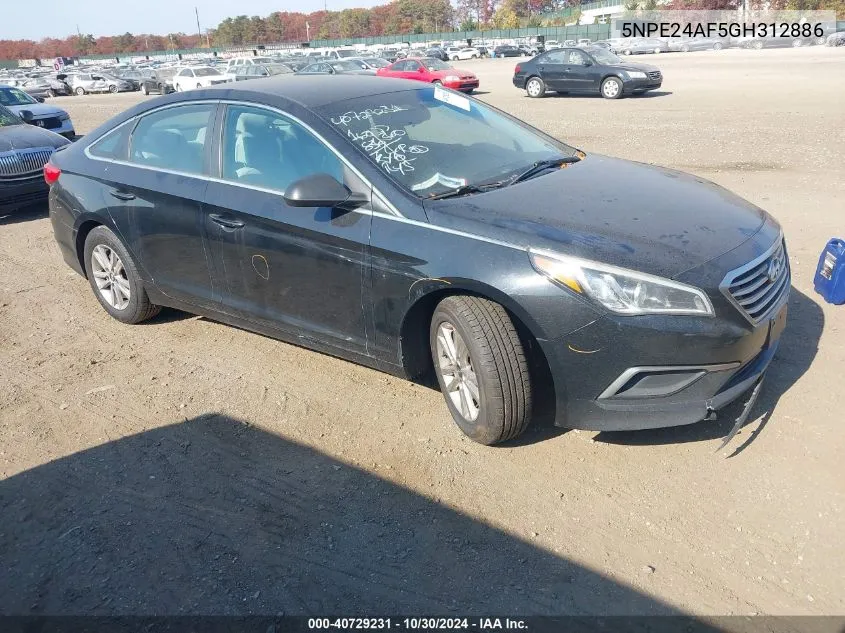 2016 Hyundai Sonata Se VIN: 5NPE24AF5GH312886 Lot: 40729231