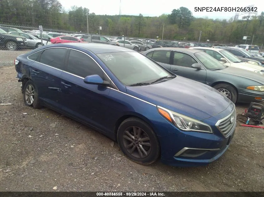 2016 Hyundai Sonata Se VIN: 5NPE24AF8GH266342 Lot: 40734557