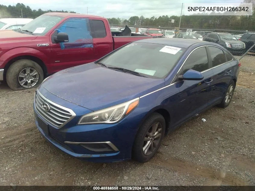 2016 Hyundai Sonata Se VIN: 5NPE24AF8GH266342 Lot: 40734557