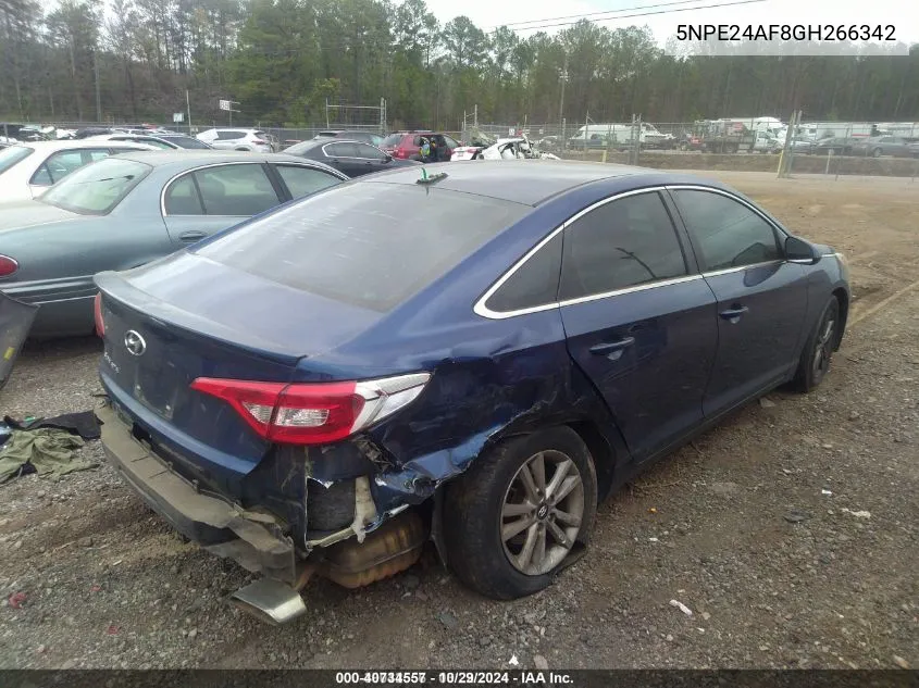 2016 Hyundai Sonata Se VIN: 5NPE24AF8GH266342 Lot: 40734557