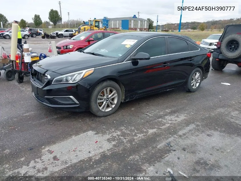 2016 Hyundai Sonata Se VIN: 5NPE24AF5GH390777 Lot: 40735340