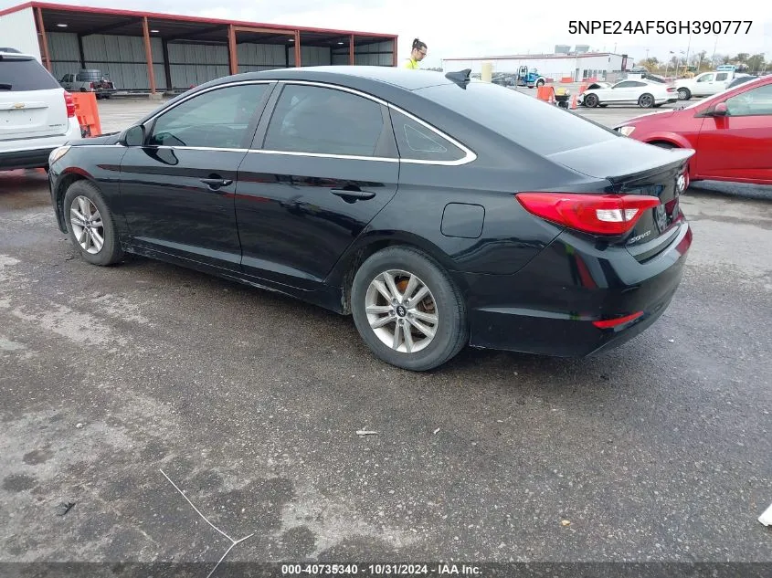 2016 Hyundai Sonata Se VIN: 5NPE24AF5GH390777 Lot: 40735340