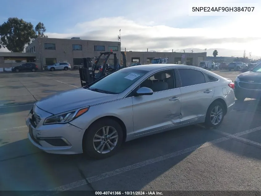 2016 Hyundai Sonata Se VIN: 5NPE24AF9GH384707 Lot: 40741366