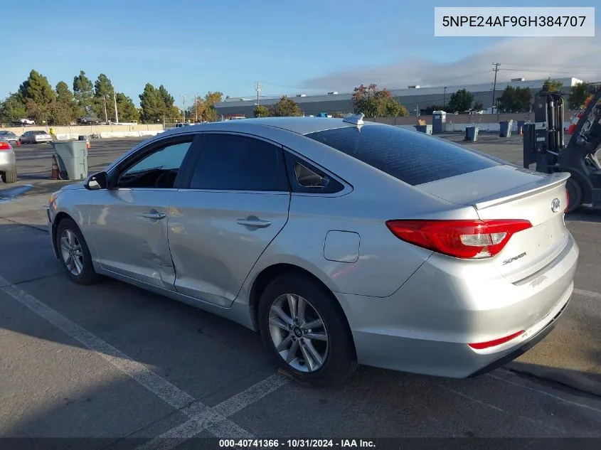 2016 Hyundai Sonata Se VIN: 5NPE24AF9GH384707 Lot: 40741366