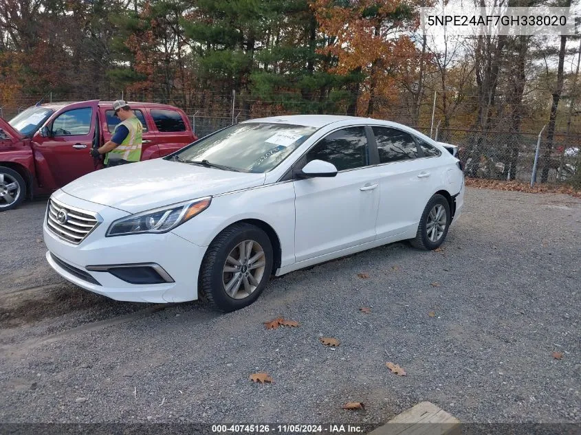 2016 Hyundai Sonata Se VIN: 5NPE24AF7GH338020 Lot: 40745126