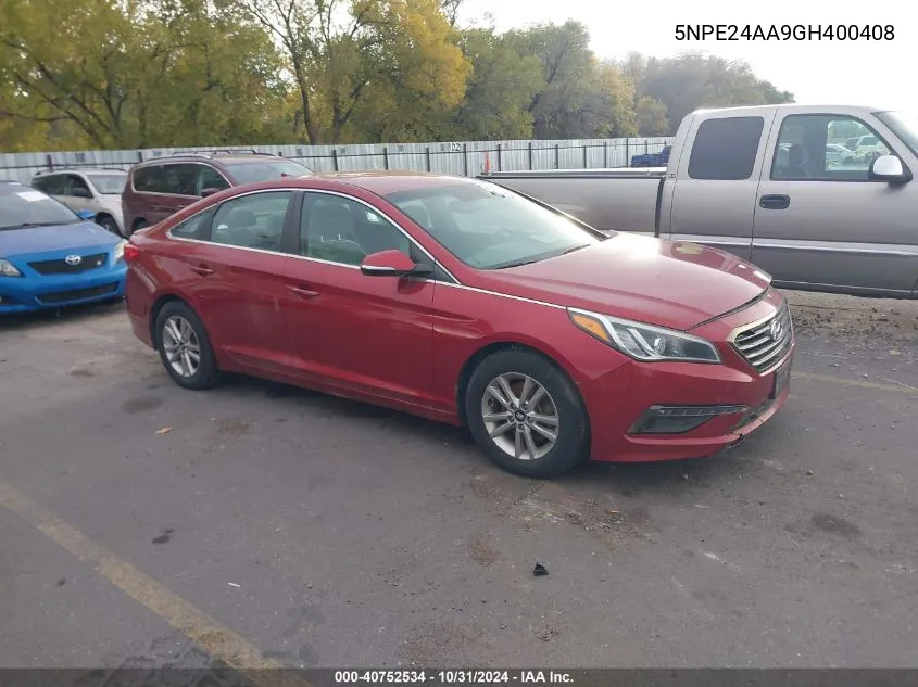 2016 Hyundai Sonata Eco VIN: 5NPE24AA9GH400408 Lot: 40752534