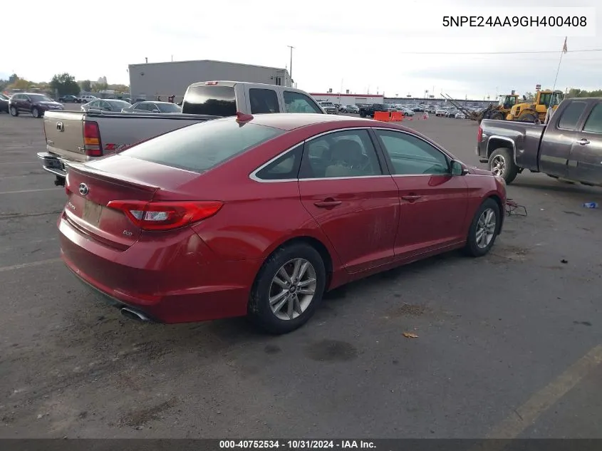 2016 Hyundai Sonata Eco VIN: 5NPE24AA9GH400408 Lot: 40752534