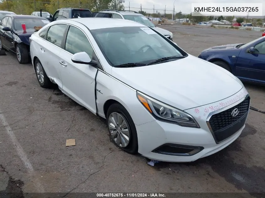 KMHE24L15GA037265 2016 Hyundai Sonata Hybrid Se