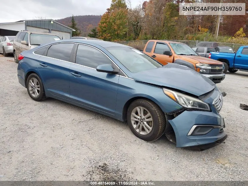 2016 Hyundai Sonata Se VIN: 5NPE24AF9GH359760 Lot: 40754069