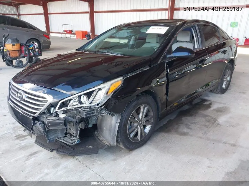 2016 Hyundai Sonata Se VIN: 5NPE24AF4GH269187 Lot: 40755644