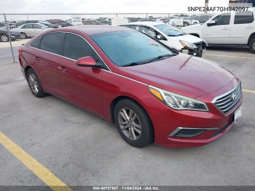 2016 Hyundai Sonata Se VIN: 5NPE24AF7GH342097 Lot: 40757507