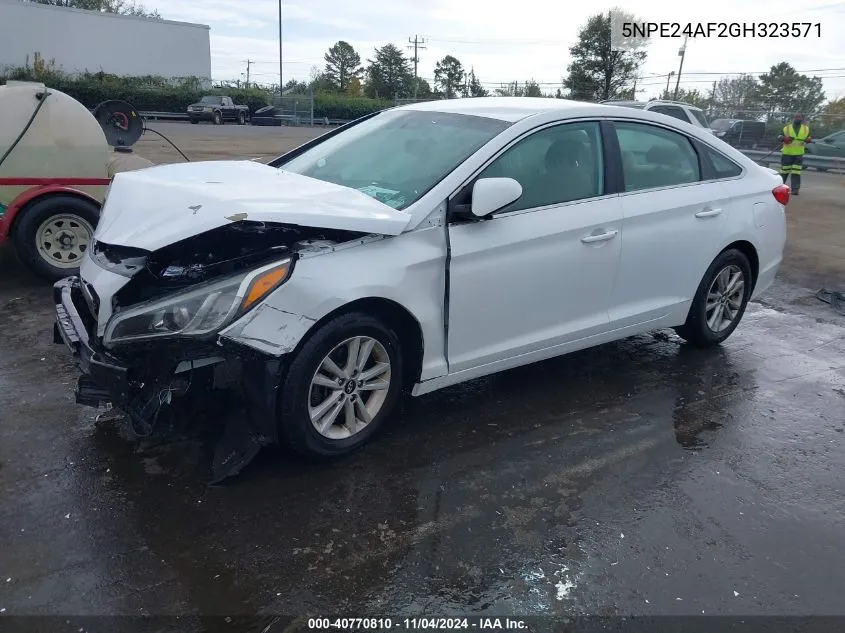 2016 Hyundai Sonata Se VIN: 5NPE24AF2GH323571 Lot: 40770810